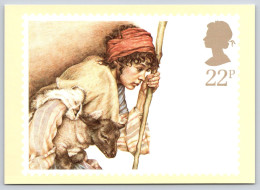 Christmas Shepherd And Lamb Used PHQ Card 1984 #80c - Cartes PHQ