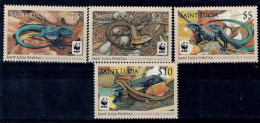 ST .LUCIA  2008 WWF FAUNA MI No 1275-8 MNH VF!! - Neufs