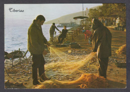 115677/ TIBERIAS, Fishermen Gathering Their Nets - Israel