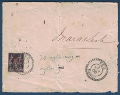 OBLITÉRATION CACHET PERLÉ De FEZ MAROC De 1900 Sur LETTRE AFFRANCHIE SAGE 10 CENTIMOS N° 3 (COTE SUR LETTRE 225€) - Covers & Documents