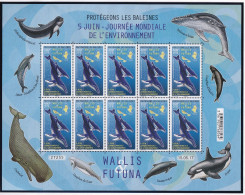 Wallis Et Futuna N°869 - Baleines - Feuille Entière - Neufs ** Sans Charnière - TB - Unused Stamps