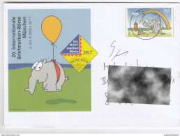 Germany 2017:  Elephant, Rainbow, Cartoon, Comics, Postal Stationery, Commemorative Cover - Bandes Dessinées