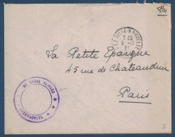 CACHET MILITAIRE " DETACHEMENT DE CHARS BLINDÉS " Sur LETTRE FM FRANCHISE CAD FEZ VILLE NOUVELLE MAROC 1921 Pour PARIS - Brieven En Documenten