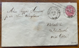 GERMANIA - BUSTA POSTALE PRUSSEN 1  FROM HAMM STADT  12-IN 25 4 67  TO WALBACH  - SIGILLO CERALACCA VERDE - Postal  Stationery