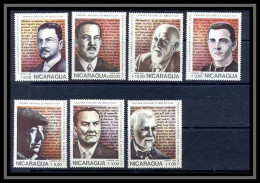 252 Nicaragua N° 1419/23 + 1137/8 Ecrivains (writer) Bibliotecas - Writers