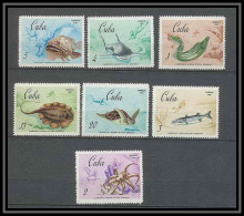 179a Cuba ** MNH N° 1275/1281 Crustacé Shell Shellsfish Poissons (Fish)  - Unused Stamps