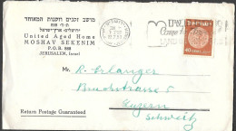 Israel Cover To Switzerland 1953 - Lettres & Documents