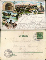 Litho AK Freiberg (Sachsen) Kreuzteich Mit Kreuzmühle, Donathsturm 1896 - Freiberg (Sachsen)