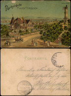 Ansichtskarte Plauen-Dresden Parkschänke Künstlerkrte Bismarckturm 1904 - Dresden
