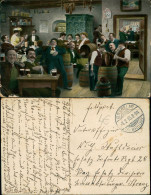 Ansichtskarte  Feldpostkarte 1. WK Gelage Im Wirtshaus 1915  Feldpost Stempel - War 1914-18