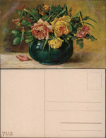 Ansichtskarte  Künstlerkarte Bunte Rosen Im Topf - Künstlerkarte 1912 - 1900-1949