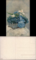 Ansichtskarte  Künstlerkarte Blumenbouquet Veilchen Schleife 1912 - 1900-1949