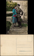 Frühe Fotokunst Soldat Mit Frau "Du Liegst Mir Im Herzen" 1910 - Unclassified