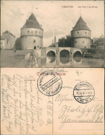 Postkaart Kortrijk Courtrai Les Tours Du Broel. 1916  Gel. Feldpoststempel - Autres & Non Classés