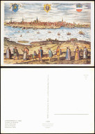 DDR Künstlerkarte LINDENBERG (um 1600) Ansicht Von Rostock 1970 - Pintura & Cuadros