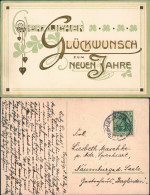 Neujahr Sylvester New Year Gruss Mit Geschungener Gold-Schrift 1914 Prägekarte - Anno Nuovo