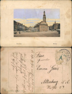 Postcard Bunzlau Bolesławiec Rathaus, Marktplatz 1911 Passepartout - Schlesien