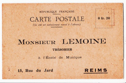 26194 / ⭐ ♥️ Peu Commun REIMS 51-Marne Musique Municipale Sapeurs Pompiers Demande Adhesion Membre à Trésorier LEMOINE - Reims