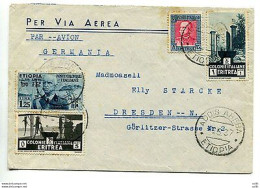 Etiopia - Vitt. Emanuele III° Lire 1,25 + Eritrea + Su Busta - Etiopía