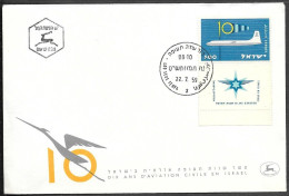 Israel Civil Aviation FDC Cover 1959 - Storia Postale