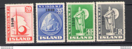 1940 ISLANDA,  Islanda A New York Soprastampati"1940", N. 188A-188D MNH** - Autres & Non Classés