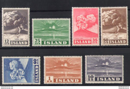 1948 ISLANDA ,   Eruzione Del Vulcano Hekla , 7 Val N° 208-214  MNH** - Altri & Non Classificati