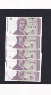 Croatia 5 Dinara 1991 P-17a  UNC X 5 - Croatie