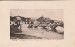 TORINO VEDUTA D'EPOCA FORMATO PICCOLO IL PO' GRAN MADRE DI DIO E MONTE CAPPUCCI - Fiume Po