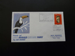 Lettre Premier Vol First Flight Cover Manaus Brazil To Paris Boeing 747 Air France 1977 - Covers & Documents
