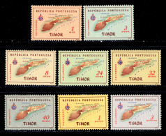 ! ! Timor - 1956 Maps (Complete Set) - Af. 295 To 302 - MH (ns193) - Timor