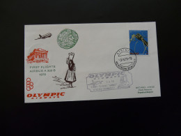 Lettre Premier Vol First Flight Cover Athens Frankfurt Airbus A300 Olympic Airways 1979 - Lettres & Documents