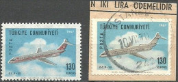 Turkey; 1967 Airmail Stamp 130 K. ERROR "Missing Print (Red Color)" - Usados