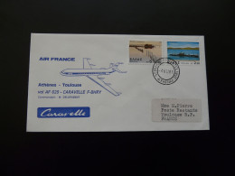 Lettre Premier Vol First Flight Cover Athens Toulouse Caravelle Air France 1980 - Covers & Documents