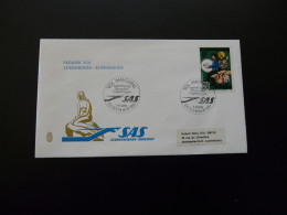 Lettre Premier Vol First Flight Cover Luxembourg Copenhagen SAS Scandinavian Airlines 1981 - Covers & Documents