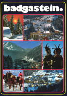 BAD GASTEIN, SALZBURG, MULTIPLE VIEWS, ARCHITECTURE, SUNSET, LUGE, HORSES, MASK, MOUNTAIN, AUSTRIA, POSTCARD - Bad Gastein