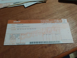 567 //  Billet SNCF  AURILLAC / PARIS AUSTERLITZ / 1986 - Europa