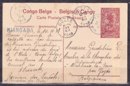 BELGISCH CONGO.1913/Niangara, Illustrated Ten-centien PS Card/Katanga-La Pose Du Rail. - Cartas & Documentos