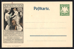 AK Nürnberg, Jübilaums-Landes-Ausstellung 1906, Frau Mit Zahnrad  - Expositions