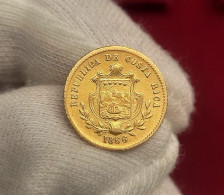 Costa Rica 1 Peso 1866 Km 107 Oro - Costa Rica