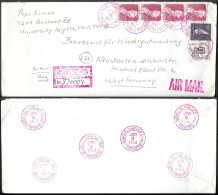 USA Cleveland Registered Cover To Germany 1978. 4x 50c Lucy Stone Stamp - Covers & Documents