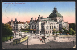 AK Frankfurt A. M., Strassenbahn Am Schauspielhaus  - Tramways