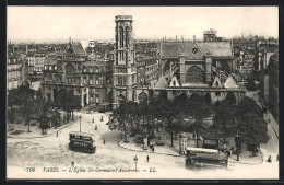 AK Paris, L`Église St-Germain-l`Auxerrois, Strassenbahn  - Tramways