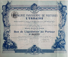 Compagnie Parisienne De Voitures - L'urbaine - 1902 - Paris - Cars