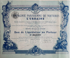 Compagnie Parisienne De Voitures - L'urbaine - 1902 - Paris - Automobile