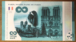 2024 BILLET NOTRE-DAME DE PARIS INFINY CASH PAS 0 EURO SOUVENIR 0 EURO SCHEIN BANKNOTE PAPER MONEY BILLETE - Private Proofs / Unofficial