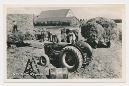 34- Prentbriefkaart Noordoost Polder 1956 - Oogsttijd - Emmeloord