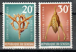 SENEGAL 392-3 ** MNH – Animaux : Radiolaria - Stralendiertjes  1973 - Senegal (1960-...)