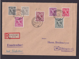 Bizone AM Post R Brief MIF 33 BAz U.a. Braunschweig Niedersachsen MIF Tübingen - Lettres & Documents