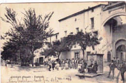 34 - Herault -  GIGEAN - Esplanade ( Fontaine , Animée ) - Autres & Non Classés