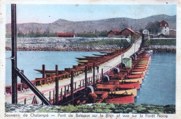 68 - Haut Rhin - CHALEMPE - Pont De Bateaux Sur Le Rhin Et Vue Sur La Foret Noire - Chalampé